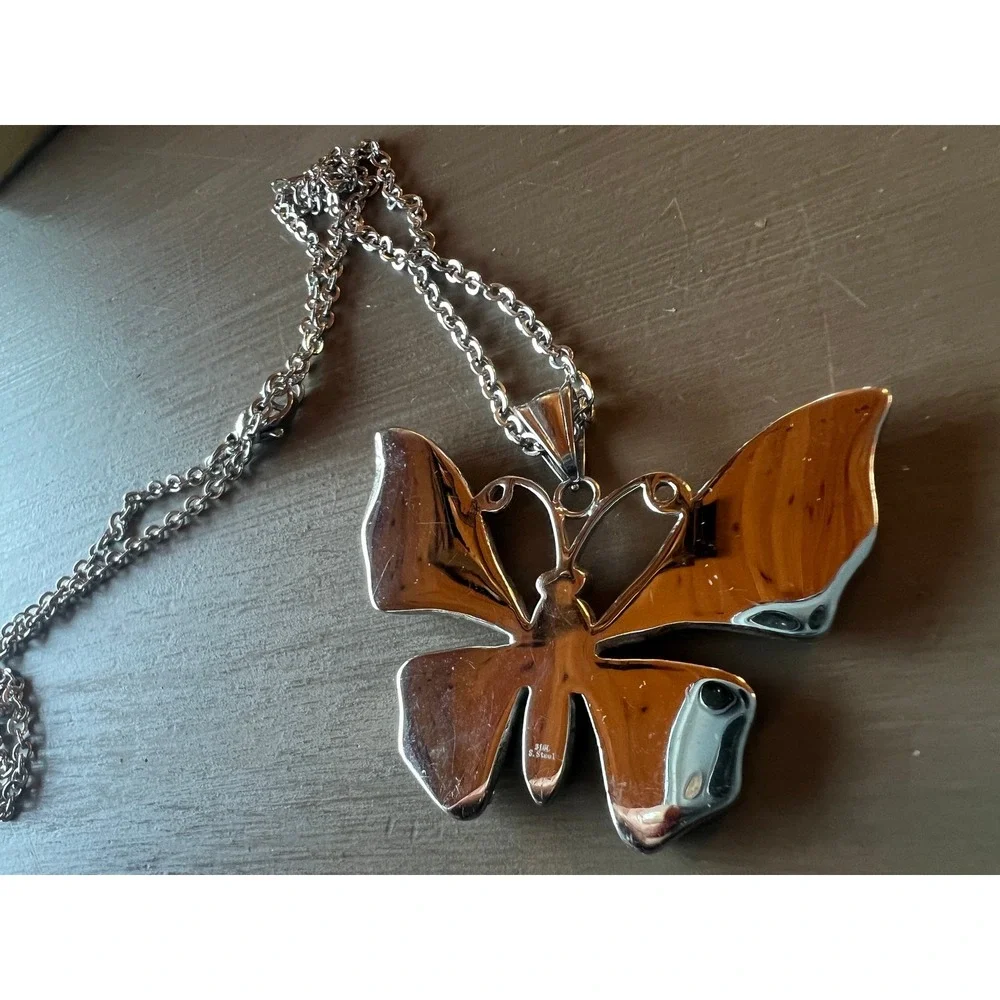 SS Butterfly Necklace Earring Set 22
